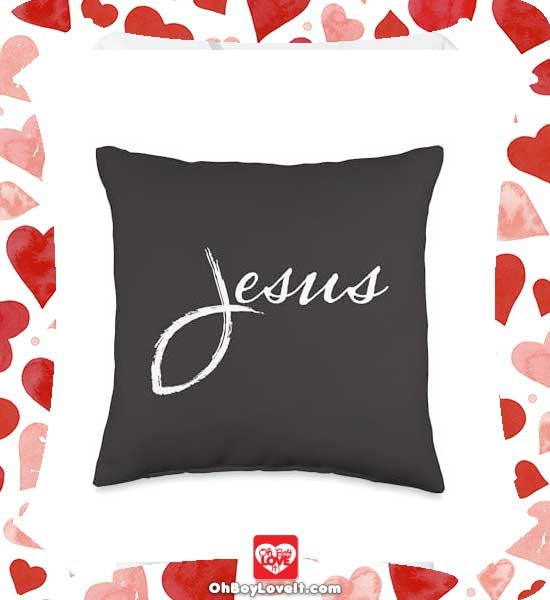 Oh Boy love It Merch Christian Jesus Gifts, Jesus fish Pillow