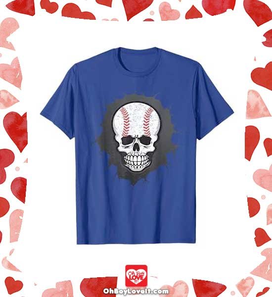 Oh Boy Love It Happy Halloween, Halloween Merch T-shirt Sports Skull Baseball