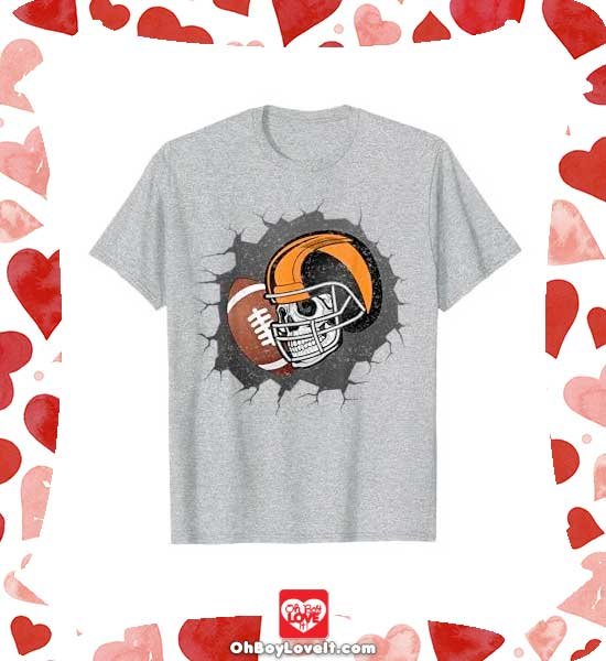 Oh Boy Love It Happy Halloween, Halloween Merch T-shirt Sports Skull Football