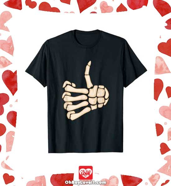 Oh Boy Love It Happy Halloween, Halloween Merch T-shirt Thumbs up Skeleton Hand