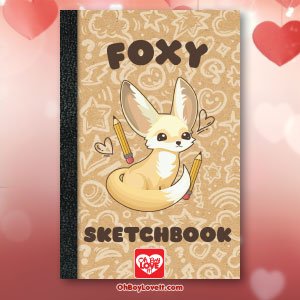 Oh Boy Love It Sketch Book Fennec Fox 6 x 9