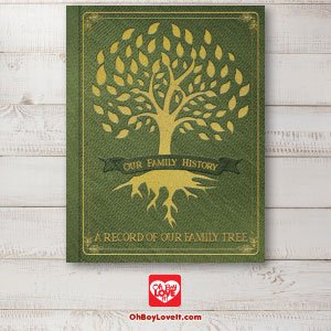 Oh Boy Love It Family Tree Genealogy-Books Green Knit Style