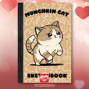 Oh Boy Love It Sketch Book Mucnkin Cat 6 x 9