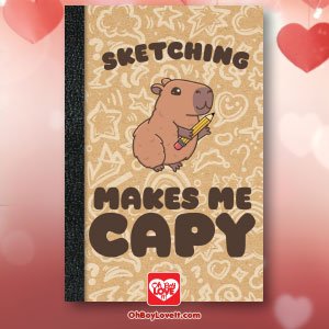 Oh Boy Love It Sketch Book Capybara, Sketching makes me Capy 6x9