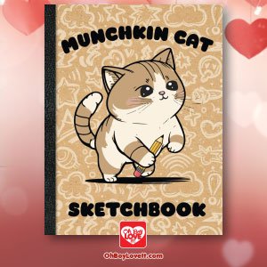 Oh Boy Love It Sketch Book Mucnkin Cat 8.5 x 11