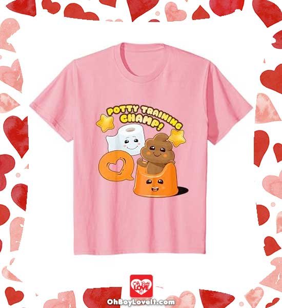 Oh Boy Love It Poop Shirts and Gifts Girl's Potty Training Reward Shirt