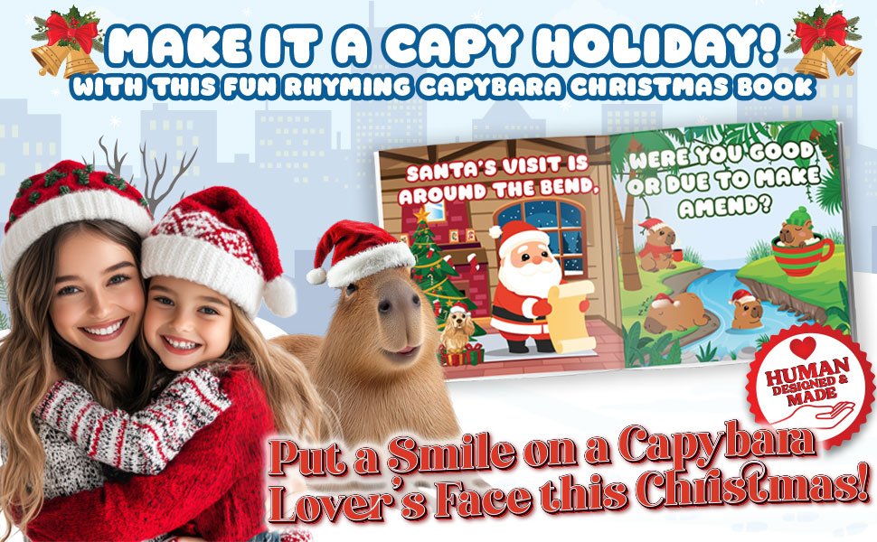 Oh Boy Love It Capybara Christmas Book, Capybara Ornament DIY, Capybara Christmas Rhyming Book