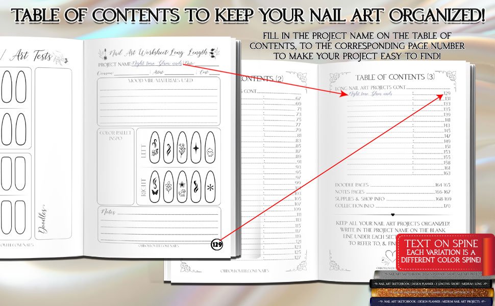 Oh Boy Love It, Nail Art Sketchbooks, Design Planners 3 styles, Long Nails, Medium Length, Short Length 6x9