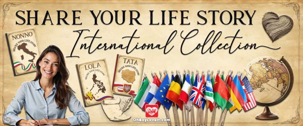 Oh Boy Love It Books, Share your Life Story International Collection. Family Life Story Documentation