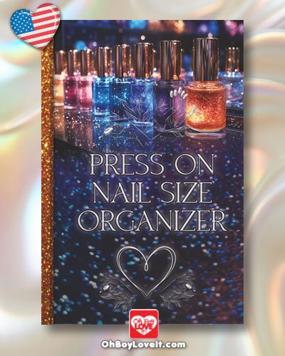 Oh Boy Love It, Press On Nail Size Organizers, Pink, White, Black, Glitter