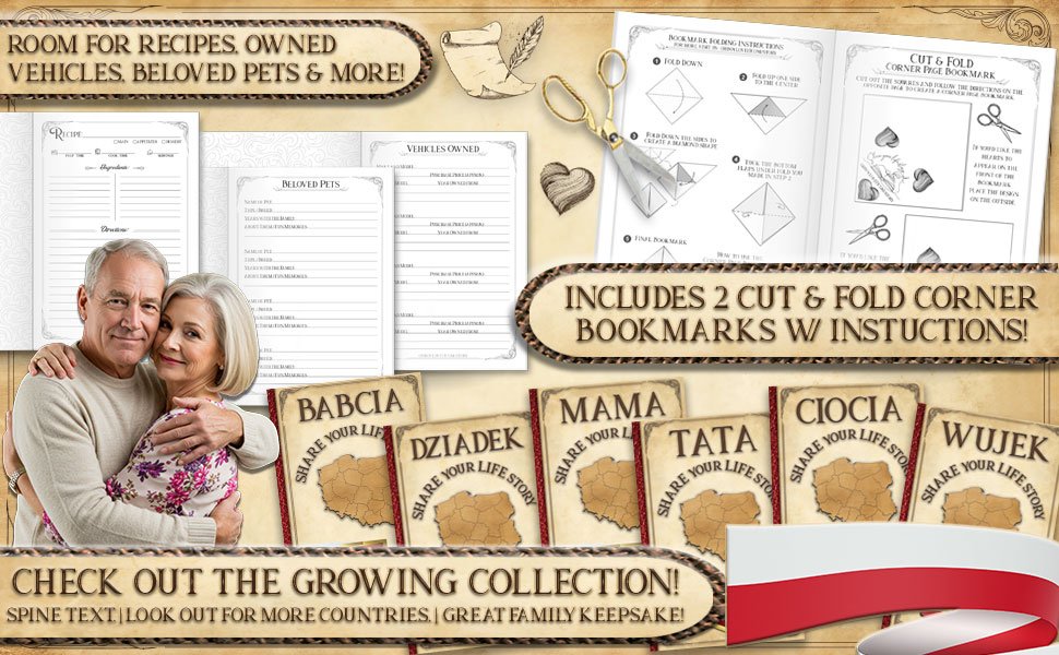 Oh Boy Love It Books, Share your Life Story Poland Collection. Family Life Story - Polish Babcia, Dziadek, Mama, Tata, Ciocia, Wujek
