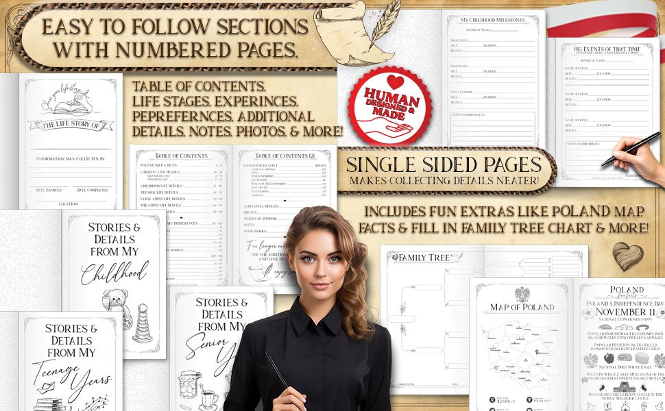 Oh Boy Love It Books, Share your Life Story Poland Collection. Family Life Story - Polish Babcia, Dziadek, Mama, Tata, Ciocia, Wujek
