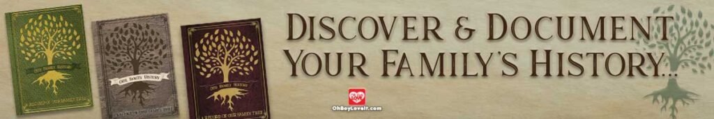 Oh Boy Love It Family Tree Genealogy Book, Family Tree Book