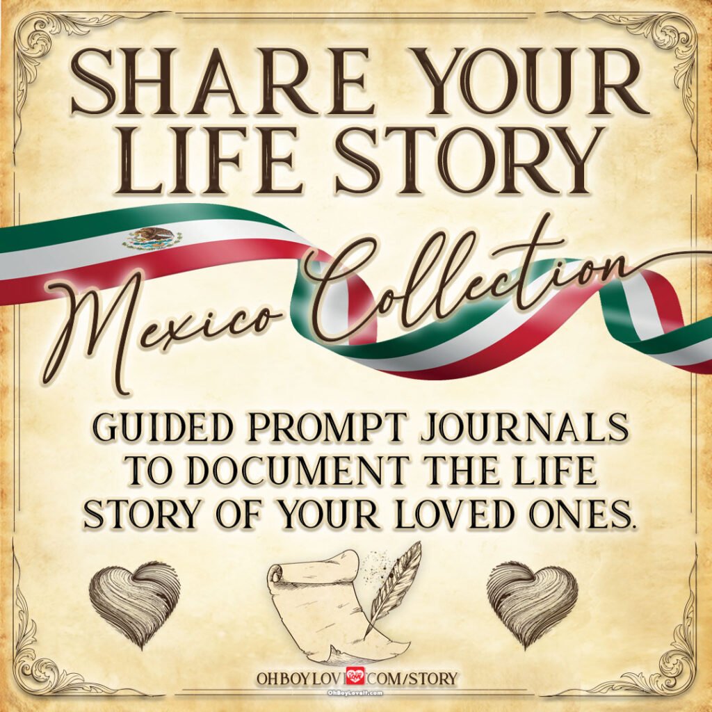 Oh Boy Love It Books, Share your Life Story Mexico Collection. Family Life Story - Mexican Abuela, Abuelo, Mama, Papa