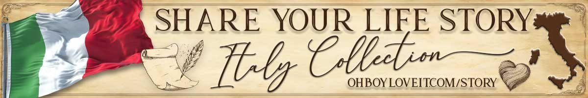 Oh Boy Love It Books, Share your Life Story Italy Collection. Family Life Story