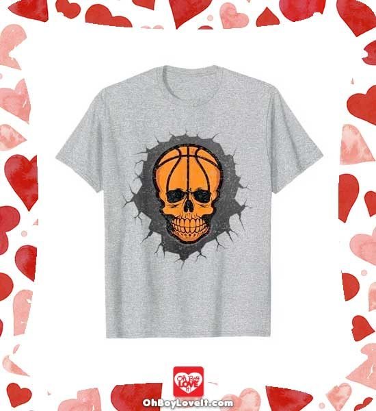 Oh Boy Love It Happy Halloween, Halloween Merch T-shirt Sports Skull Basketball