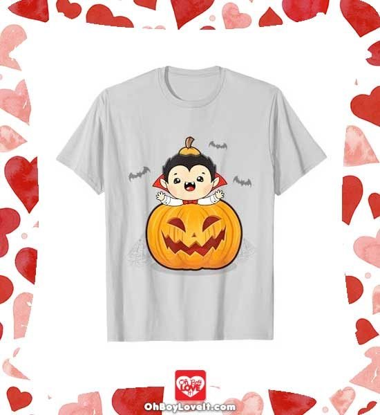 Oh Boy Love It Happy Halloween, Halloween Merch T-shirt Cute Vampire Pumpkin